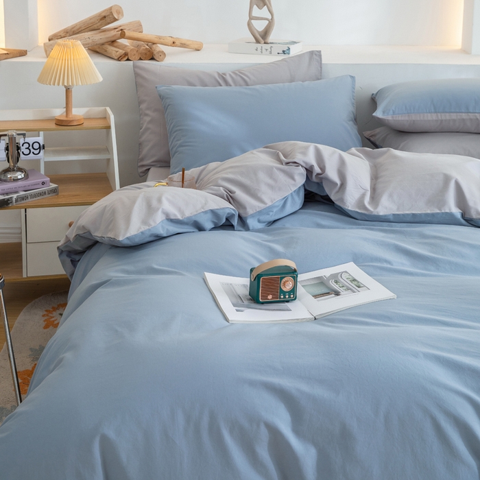 91家纺网 家纺一手货源 找家纺 （总）2025新款全棉双拼水洗棉四件套