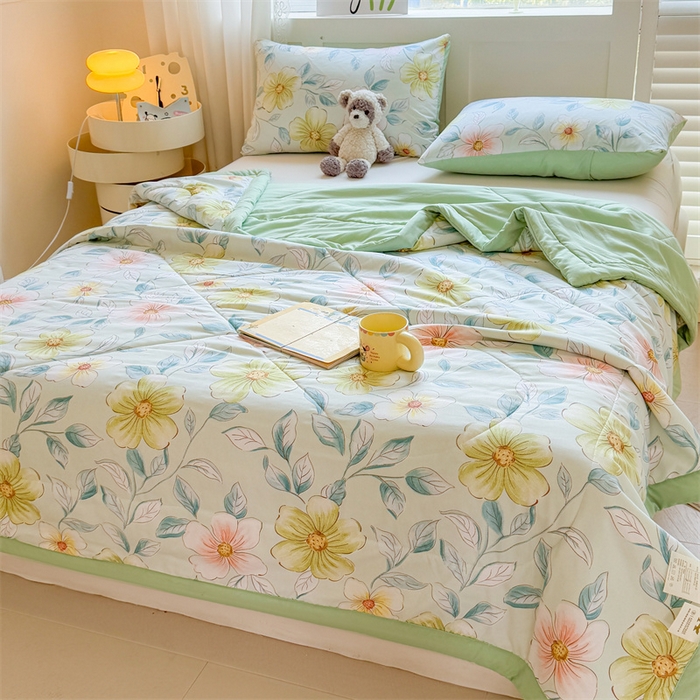 91家纺网 家纺一手货源 找家纺 雅颂缘 2025新款印花水洗棉新疆棉花夏被 花期无限