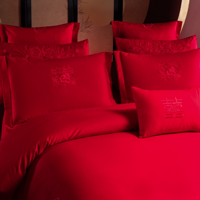 91家纺网 家纺一手货源 找家纺 慕她家纺 2025新款慕她婚庆四件套全棉纯棉结婚刺绣花多件套六八十床品 恋曲牡丹