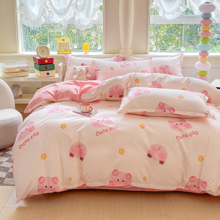 91家纺网 家纺一手货源 找家纺 佑佳家纺 2025年新款铂金棉芦荟棉学生三件套四件套 单被套 单枕套「支持定做各种尺寸」 猪猪侠