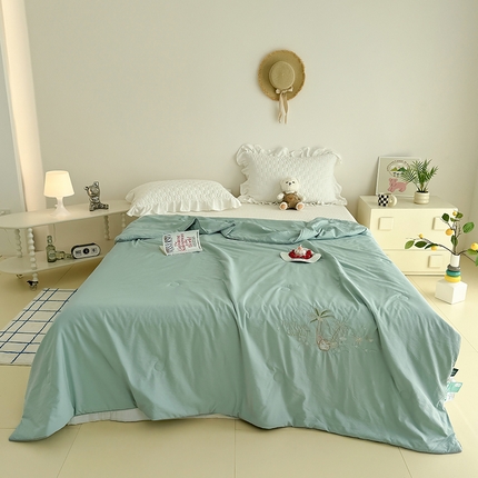 91家纺网 家纺一手货源 找家纺 云锦2025新款春夏小冰椰夏凉被系列 小冰椰-蔚蓝
