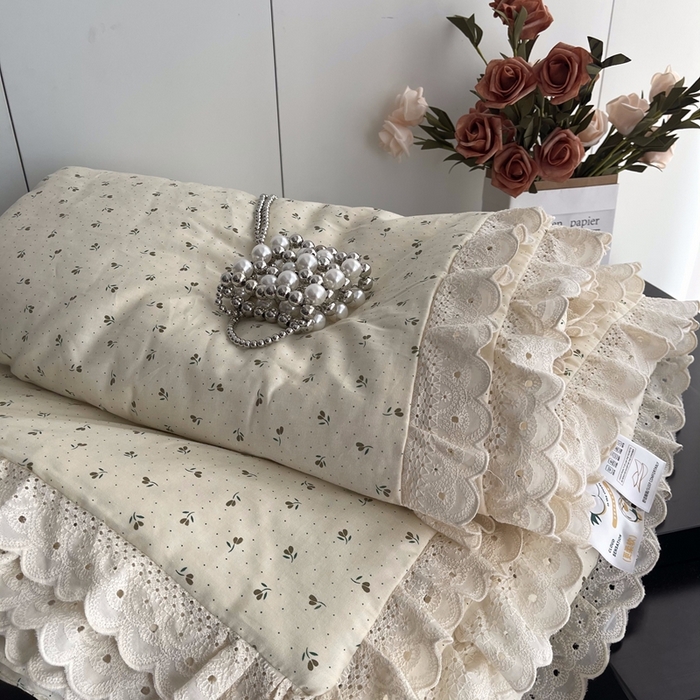 91家纺网 家纺一手货源 找家纺 莱豫2025新款法式纯棉夏被春秋被 蜜芽米