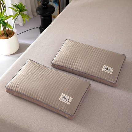 2025新款全棉绗缝星月纯荞麦枕 枕头枕芯 灰色