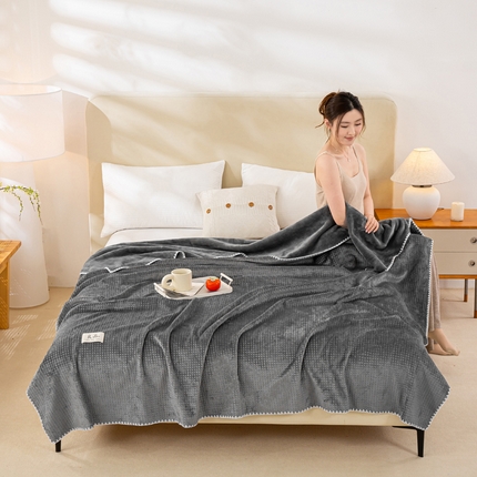 恋人优选 2025新款华芙绒双层复合毯毛毯毯子 银河灰