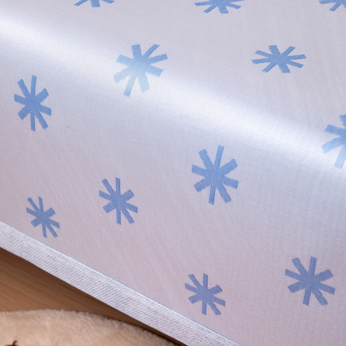 91家纺网 家纺一手货源 找家纺 凌云 2025新款学生宿舍提花凉感冰丝席 雪漾-蓝