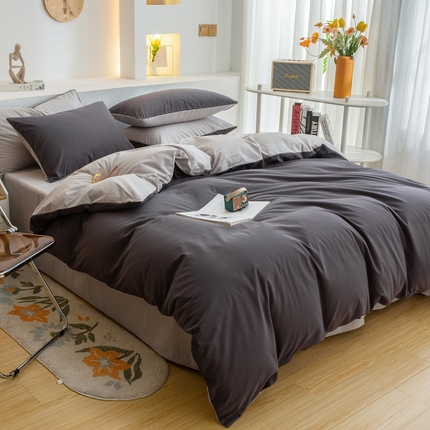 91家纺网 家纺一手货源 找家纺 （总）2025新款全棉双拼水洗棉四件套