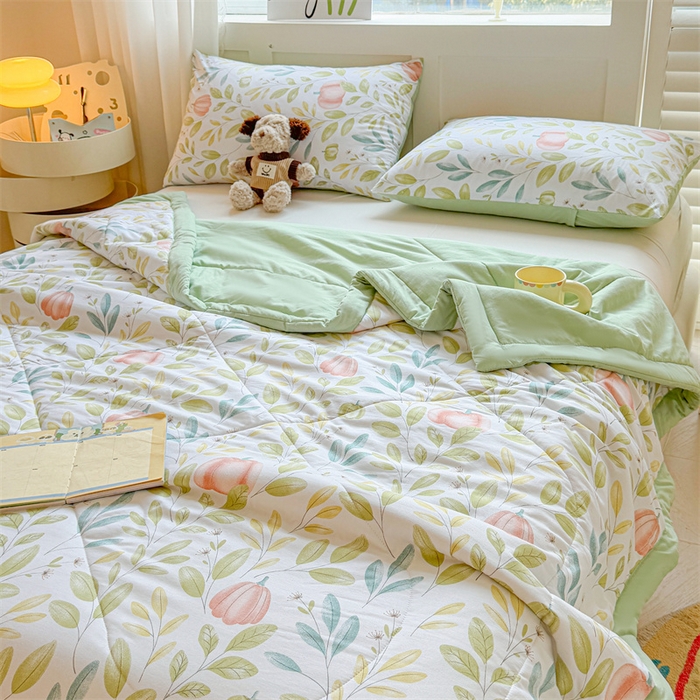 91家纺网 家纺一手货源 找家纺 雅颂缘 2025新款印花水洗棉新疆棉花夏被 半亩花田