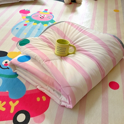 希诺2025新款大版卡通凉感丝夏被冰感空调被子被芯 条纹派对