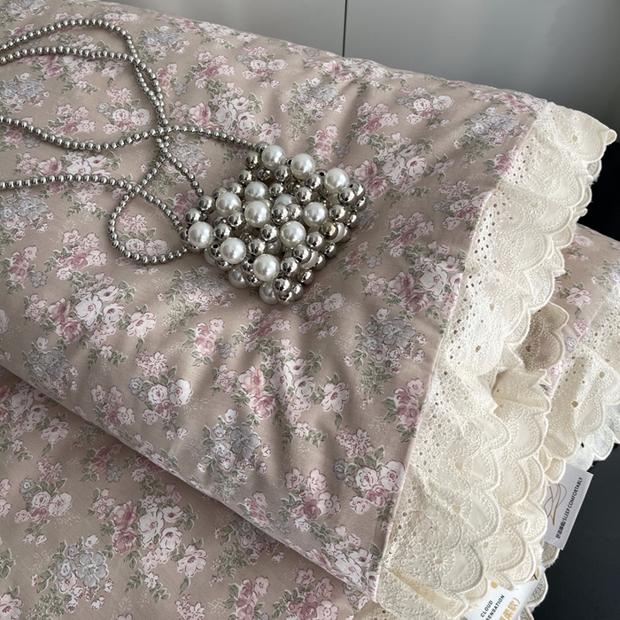 91家纺网 家纺一手货源 找家纺 莱豫2025新款法式纯棉夏被春秋被 花海玉