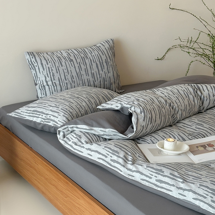 91家纺网 家纺一手货源 找家纺 （总）梦享生活家居 2025新款色织三层提花人字纹面料四件套-斑驳系列