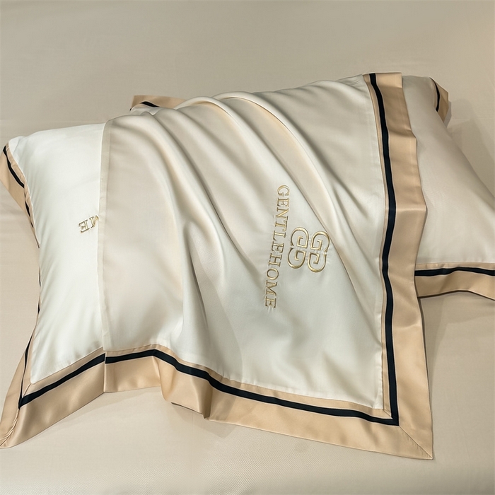 91家纺网 家纺一手货源 找家纺 笙意家纺2025新款水洗真丝夏被 威廉-奶昔白+奶茶