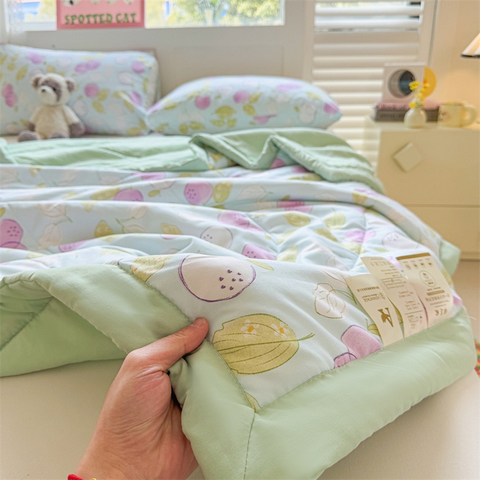 91家纺网 家纺一手货源 找家纺 雅颂缘 2025新款印花水洗棉新疆棉花夏被 心意满满