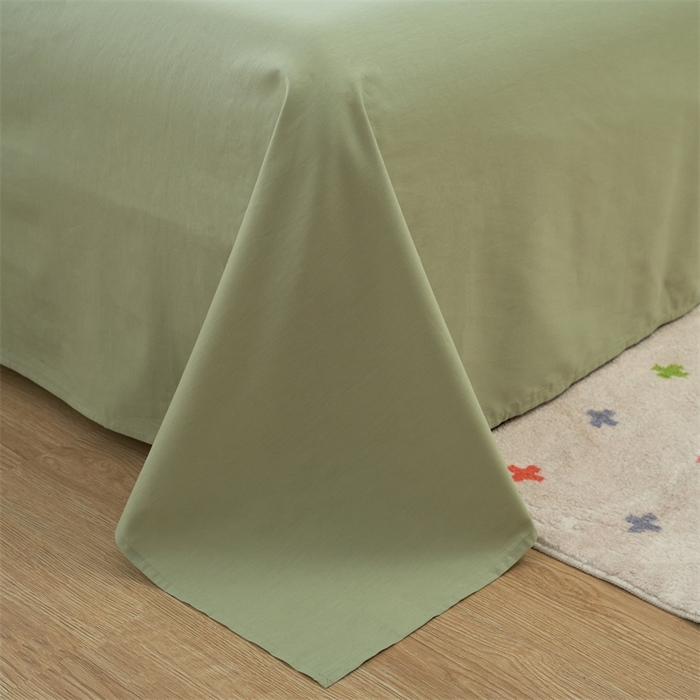 91家纺网 家纺一手货源 找家纺 花西夫人2025新款13372纯棉印花全棉四件套床单床笠款花吟绿