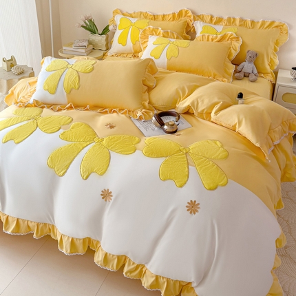 91家纺网 家纺一手货源 找家纺 （总）意尚风情 2025新款高定贴布绣水洗磨毛绣花四件套