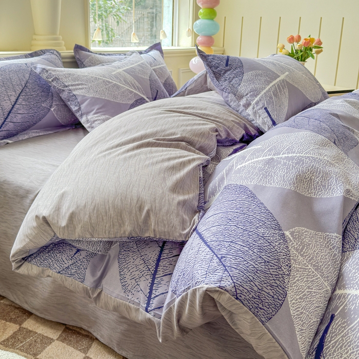 91家纺网 家纺一手货源 找家纺 佑佳家纺 2025年新款铂金棉芦荟棉学生三件套四件套 单被套 单枕套「支持定做各种尺寸」 芜叶