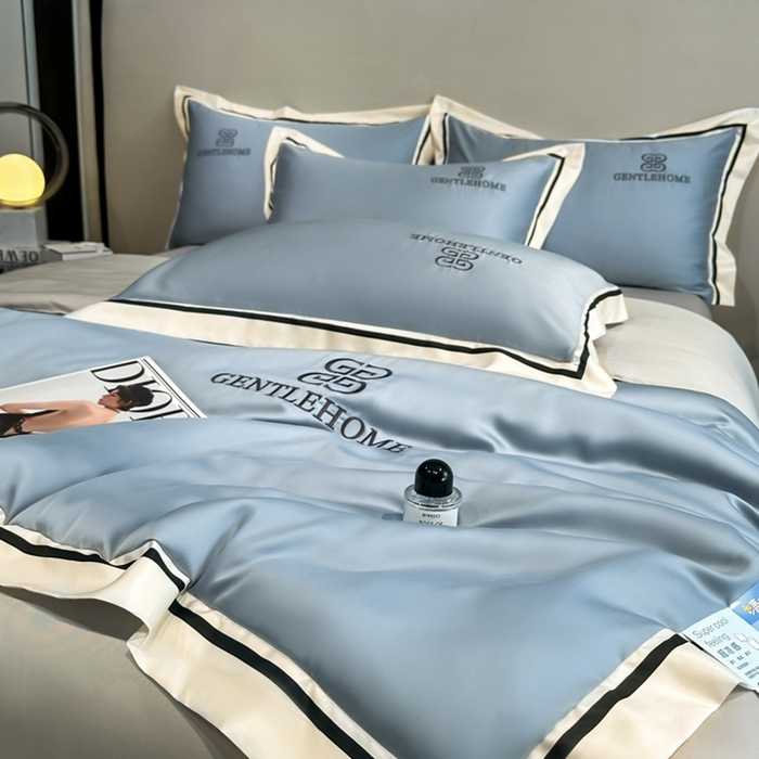 91家纺网 家纺一手货源 找家纺 笙意家纺2025新款水洗真丝夏被 威廉-海清+山灰