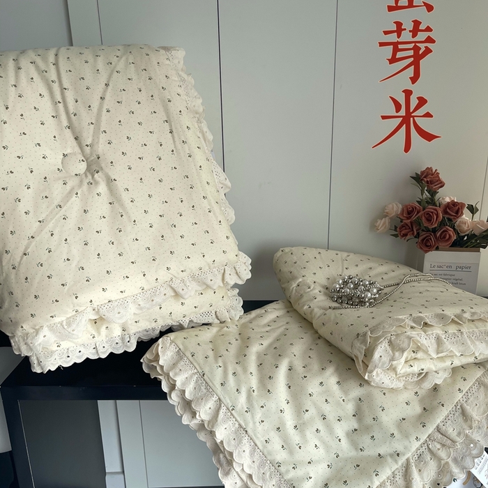 91家纺网 家纺一手货源 找家纺 莱豫2025新款法式纯棉夏被春秋被 蜜芽米