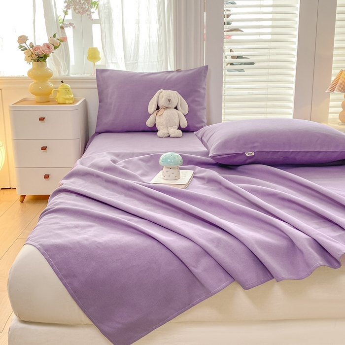 91家纺网 家纺一手货源 找家纺 米柳2025新款原棉老粗布凉席系列 香芋紫