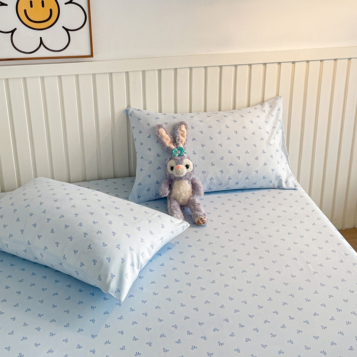 91家纺网 家纺一手货源 找家纺 芯元素 2025新款针织双层纱印花床笠 如初