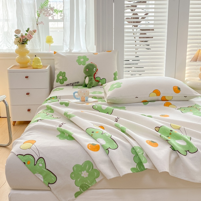 91家纺网 家纺一手货源 找家纺 米柳2025新款原棉老粗布凉席系列 小恐龙