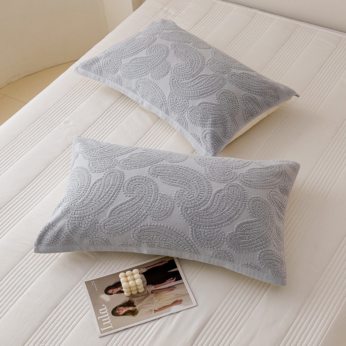 91家纺网 家纺一手货源 找家纺 悦然毛巾被 2025新款全棉老式枕巾毛圈款 海派旧韵浅灰一只