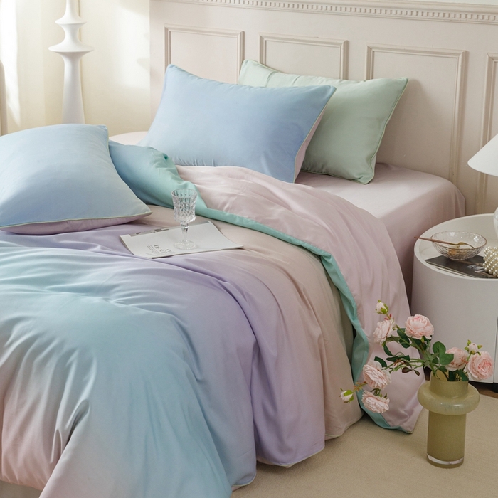 91家纺网 家纺一手货源 找家纺 金奇达2025新款【格林】-轻氧水光莱赛尔四件套（标准号全网控价（折后券后）不低于268元） 星河入梦