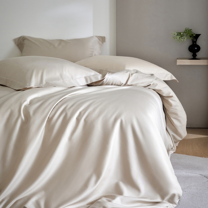 91家纺网 家纺一手货源 找家纺 金奇达2025新款【可芙】-轻氧水光天丝棉四件套（标准号全网控价（折后券后）不低于238元） 可芙-米茶