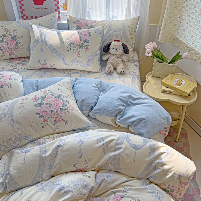 91家纺网 家纺一手货源 找家纺 棉生活家纺 2025新款ins全棉小清新系列四件套 夏日静香