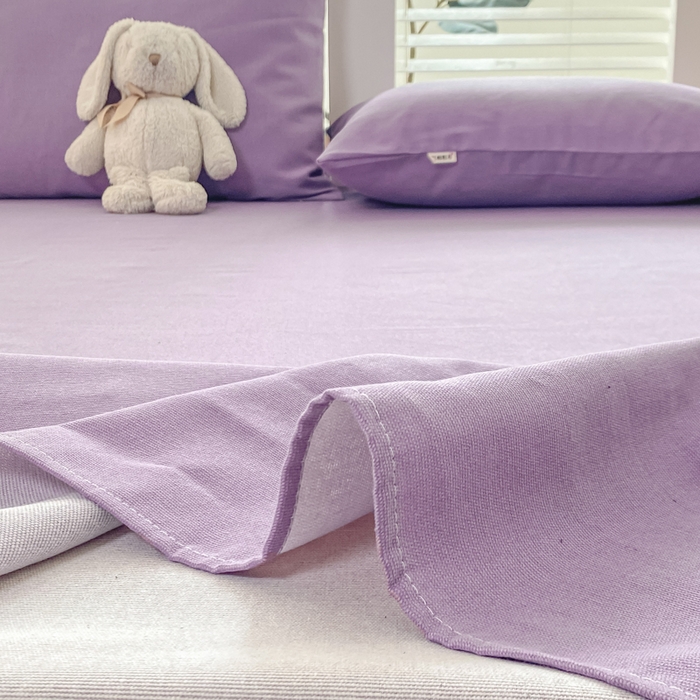 91家纺网 家纺一手货源 找家纺 米柳2025新款原棉老粗布凉席系列 香芋紫