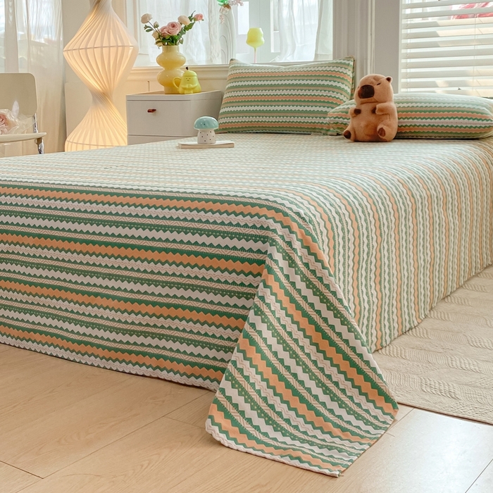 91家纺网 家纺一手货源 找家纺 米柳2025新款原棉老粗布凉席系列 雅梦静