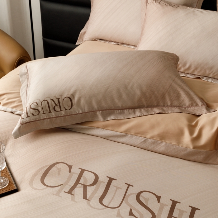 91家纺网 家纺一手货源 找家纺 金奇达2025新款【露娜】-轻氧水光天丝棉四件套（标准号全网控价（折后券后）不低于298元） 露娜-咖茶色