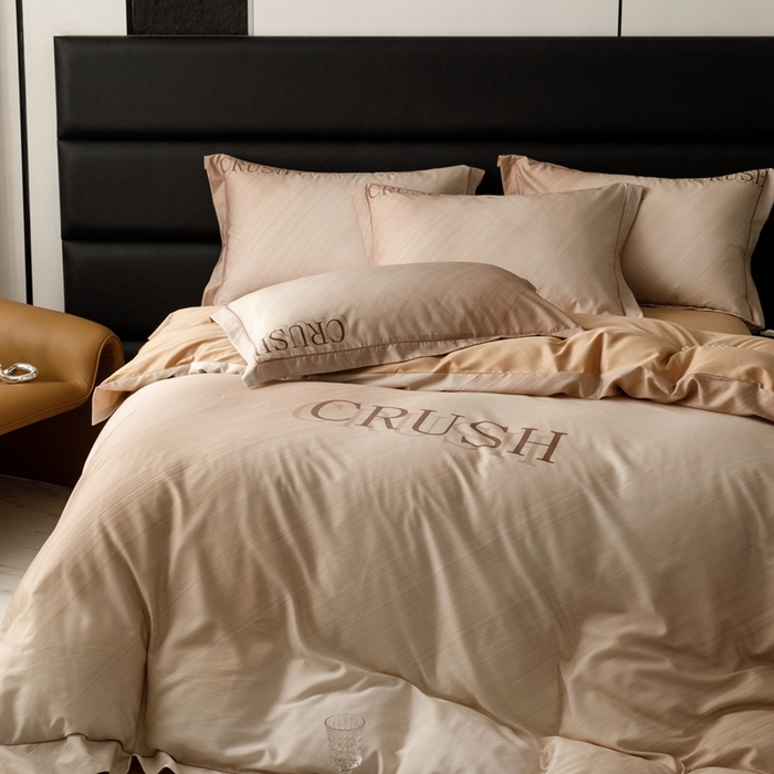 91家纺网 家纺一手货源 找家纺 金奇达2025新款【露娜】-轻氧水光天丝棉四件套（标准号全网控价（折后券后）不低于298元） 露娜-咖茶色