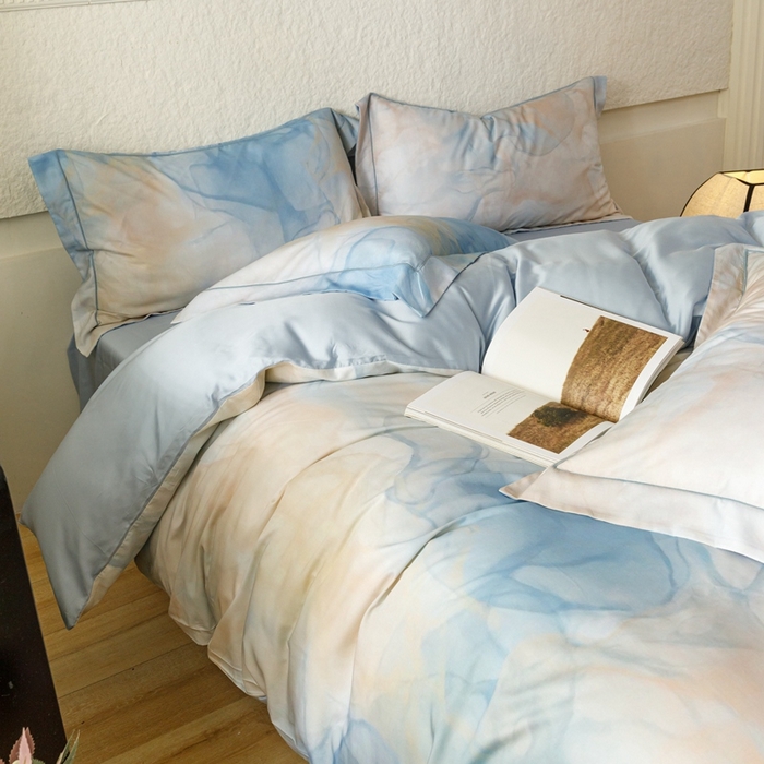 91家纺网 家纺一手货源 找家纺 金奇达2025新款【东方诗意】-轻氧水光莱赛尔（标准号全网控价（折后券后）不低于268） 曼得尔-蓝