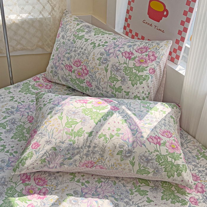 91家纺网 家纺一手货源 找家纺 棉生活家纺 2025新款ins全棉小清新系列四件套 丝丝花香