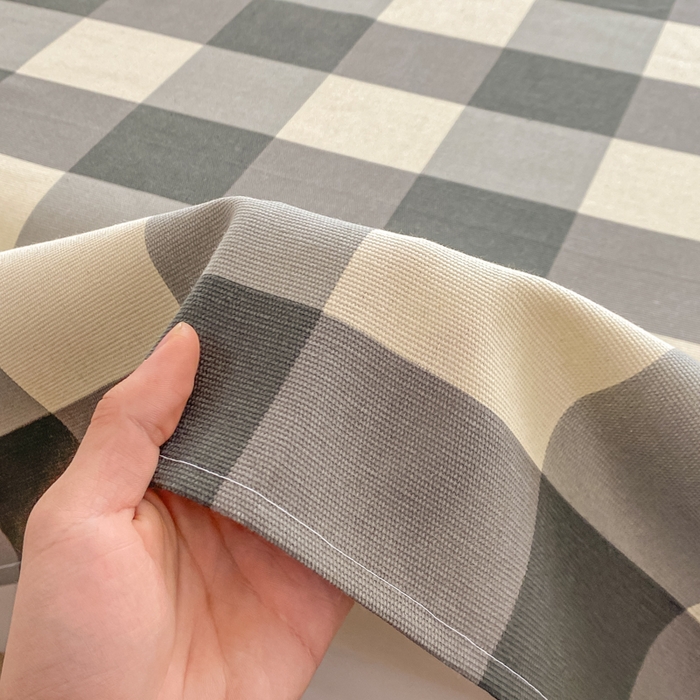 91家纺网 家纺一手货源 找家纺 米柳2025新款原棉老粗布凉席系列 灰白大格