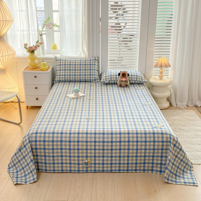 91家纺网 家纺一手货源 找家纺 米柳2025新款原棉老粗布凉席系列 兔宝贝