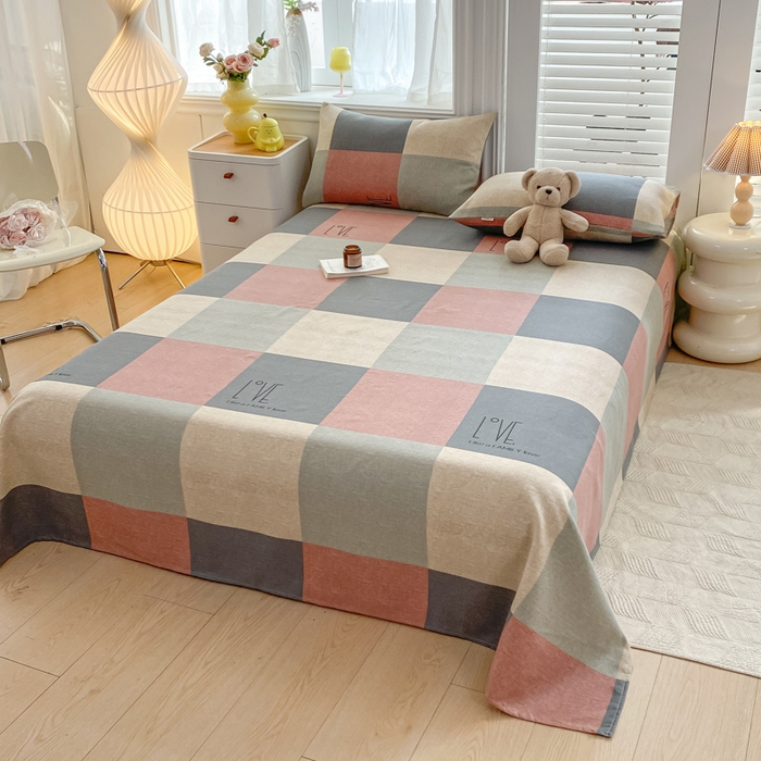 91家纺网 家纺一手货源 找家纺 米柳2025新款原棉老粗布凉席系列 色彩大格