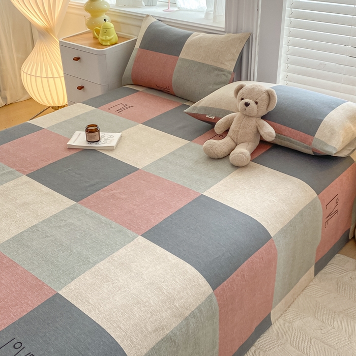 91家纺网 家纺一手货源 找家纺 米柳2025新款原棉老粗布凉席系列 色彩大格