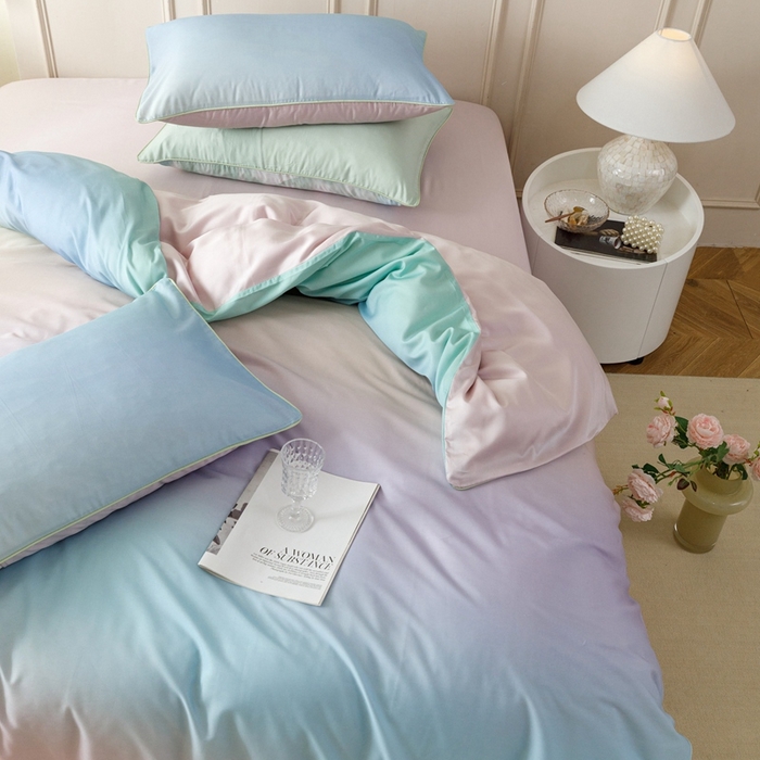 91家纺网 家纺一手货源 找家纺 金奇达2025新款【格林】-轻氧水光莱赛尔四件套（标准号全网控价（折后券后）不低于268元） 星河入梦