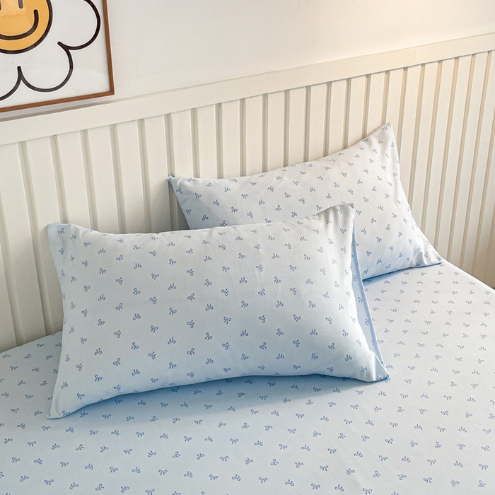 91家纺网 家纺一手货源 找家纺 芯元素 2025新款针织双层纱印花床笠 如初