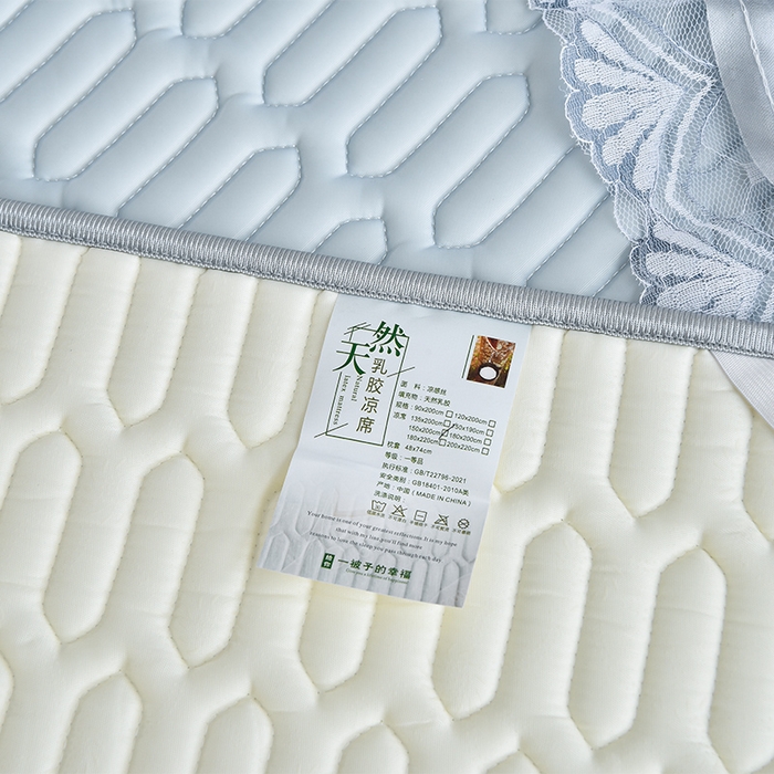 91家纺网 家纺一手货源 找家纺 诺梵 2025新款可拆卸乳胶凉席三件套床裙款 可拆蓝灰