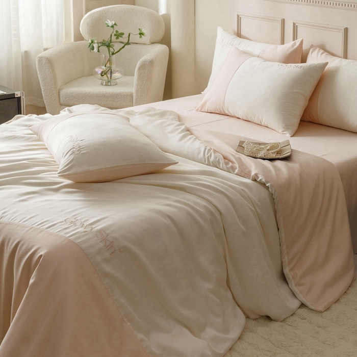 91家纺网 家纺一手货源 找家纺 金奇达2025新款【黛拉】-茧养莱赛尔四件套（标准号全网控价（折后券后）不低于228元） 黛拉-荷塘玉