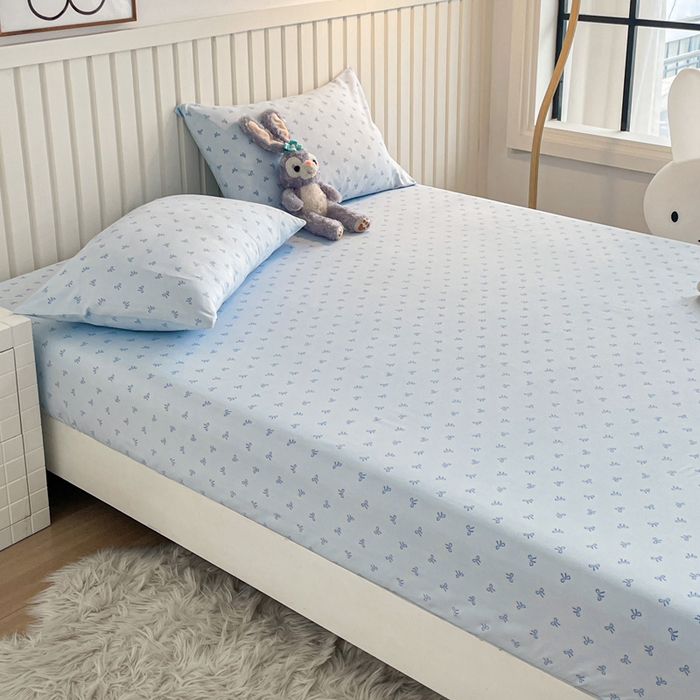 91家纺网 家纺一手货源 找家纺 芯元素 2025新款针织双层纱印花床笠 如初