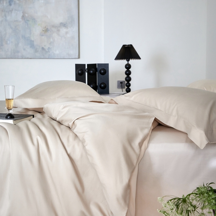 91家纺网 家纺一手货源 找家纺 金奇达2025新款【可芙】-轻氧水光天丝棉四件套（标准号全网控价（折后券后）不低于238元） 可芙-米茶