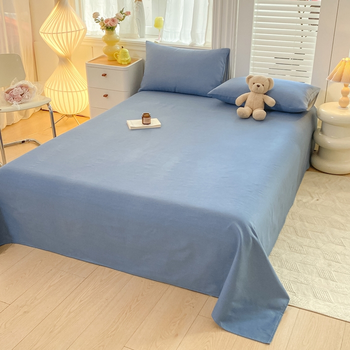 91家纺网 家纺一手货源 找家纺 米柳2025新款原棉老粗布凉席系列 海洋蓝