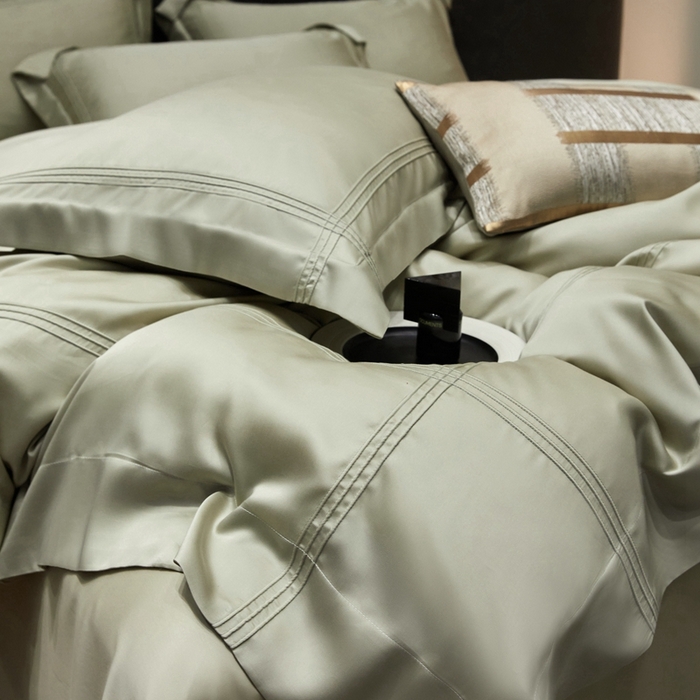 91家纺网 家纺一手货源 找家纺 金奇达2025新款茧养莱赛尔四件套-CR埋绳（标准号全网控价（折后券后）不低于258元） 天青色