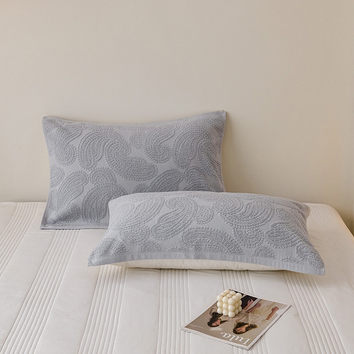 91家纺网 家纺一手货源 找家纺 悦然毛巾被 2025新款全棉老式枕巾毛圈款 海派旧韵浅灰一只