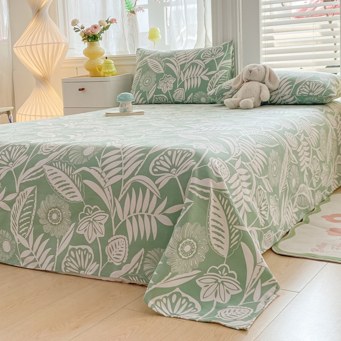 91家纺网 家纺一手货源 找家纺 米柳2025新款原棉老粗布凉席系列 花香恋