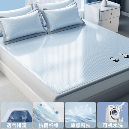 91家纺网 家纺一手货源 找家纺 （总）孩子王家纺 2025新款轻柔丝凉席冰丝席-白熊日记系列