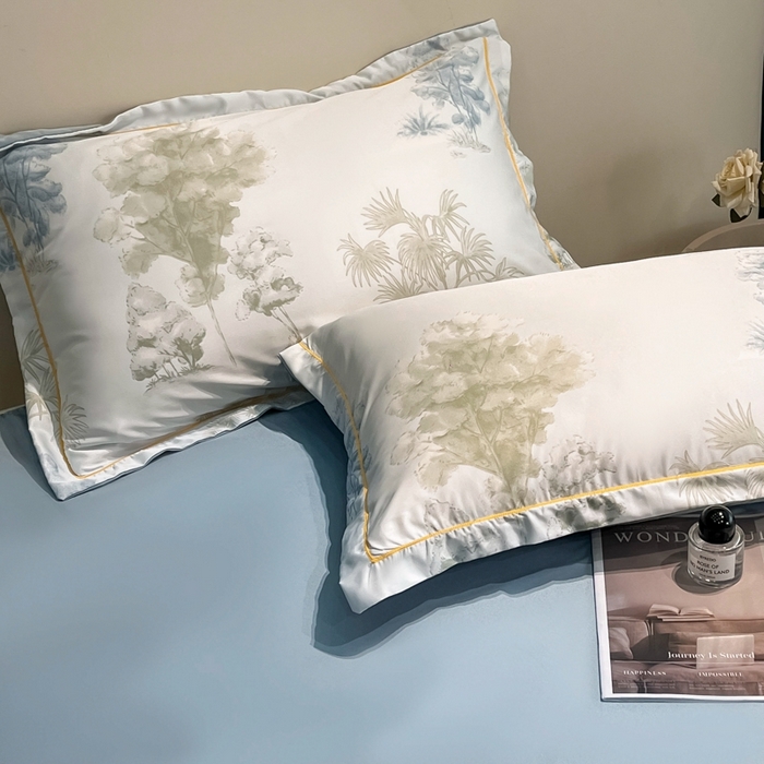 91家纺网 家纺一手货源 找家纺 佳品居 2025新款直播水洗天丝夏被冰丝夏凉被空调被四件套 发财树